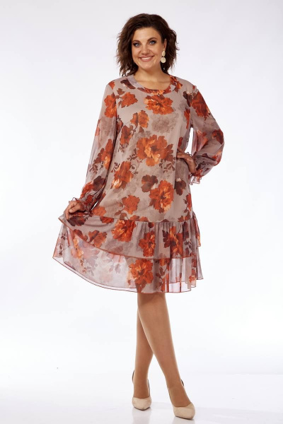 Платье в стиле бохо из шифона с воланами и рукавами 63 см Mubliz 104 - фото 6