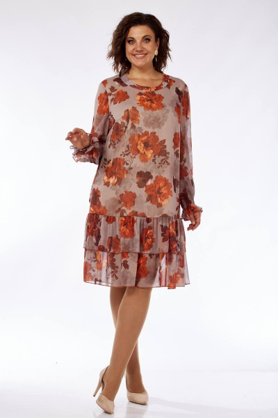 Платье в стиле бохо из шифона с воланами и рукавами 63 см Mubliz 104 - фото 5