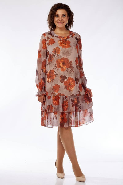 Платье в стиле бохо из шифона с воланами и рукавами 63 см Mubliz 104 - фото 4