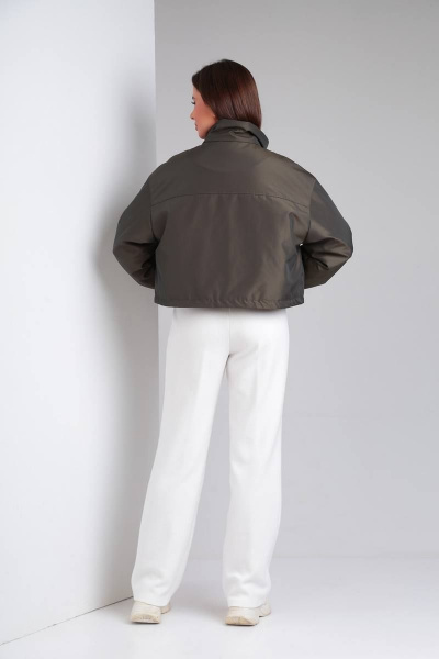 Демисезонная плащёвая куртка с капюшоном и синтепоновой подкладкой Диомант 1899 олива - фото 9