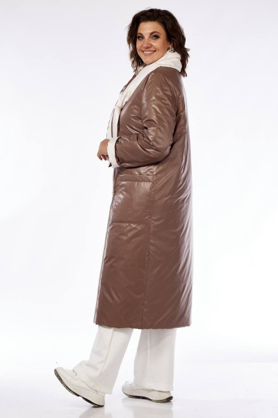 Демисезонное двустороннее пальто из плащёвой ткани с поясом Диомант 1883 - фото 17