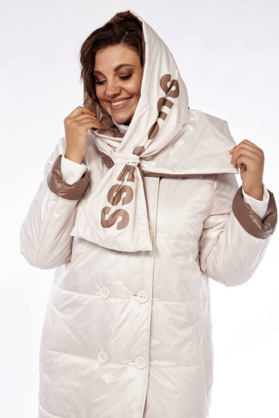 Демисезонное двустороннее пальто из плащёвой ткани с поясом Диомант 1883 - фото 7