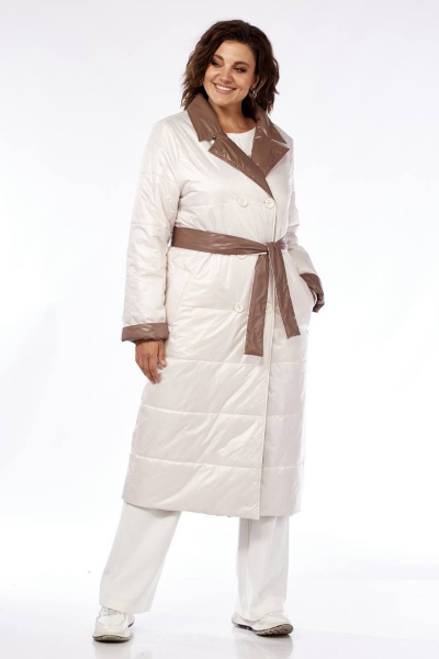 Демисезонное двустороннее пальто из плащёвой ткани с поясом Диомант 1883 - фото 1