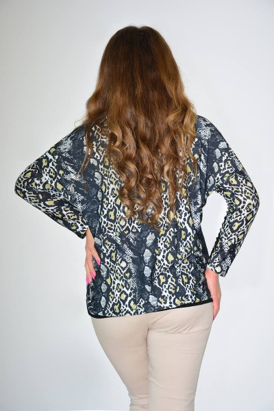 Демисезонный джемпер из трикотажа с принтом и спущенным плечом Needle 530 - фото 2