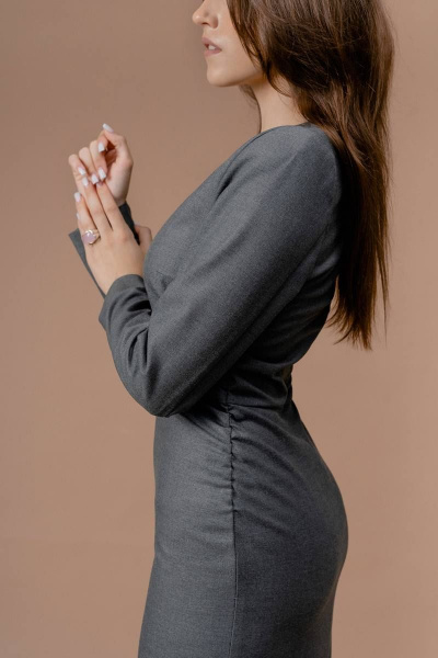 Платье JRSy 2369 серый_меланж - фото 3