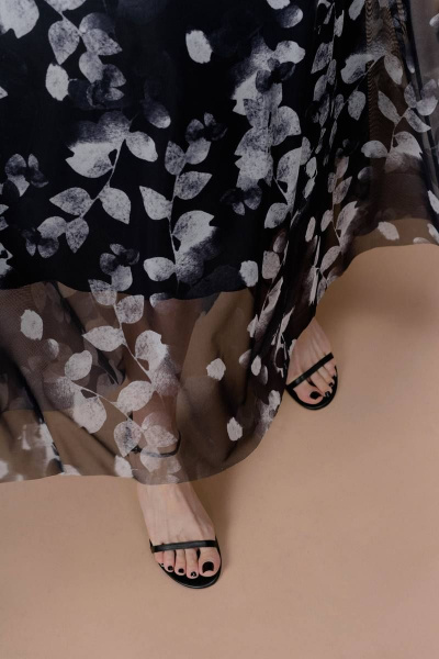 Платье JRSy 2372 черно-белые_цветы - фото 5