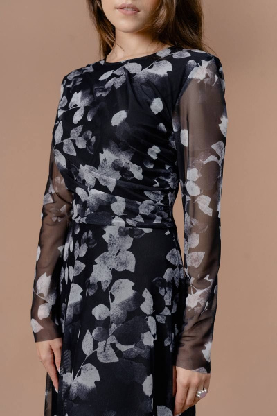 Платье JRSy 2372 черно-белые_цветы - фото 4