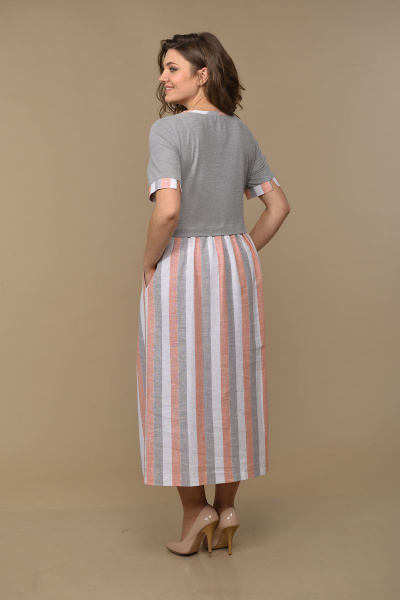 Платье Lady Style Classic 1581/2 серо-оранжевый - фото 2