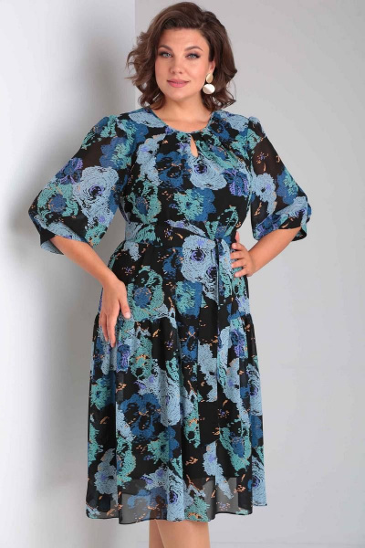Платье Асолия 2643 черно-бирюзовый - фото 8