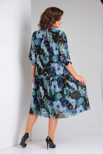 Платье Асолия 2643 черно-бирюзовый - фото 7
