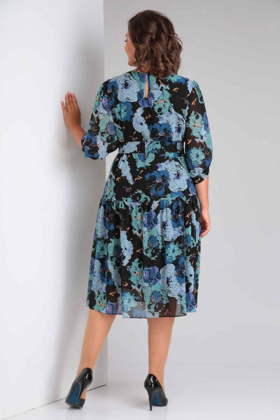Платье Асолия 2643 черно-бирюзовый - фото 6