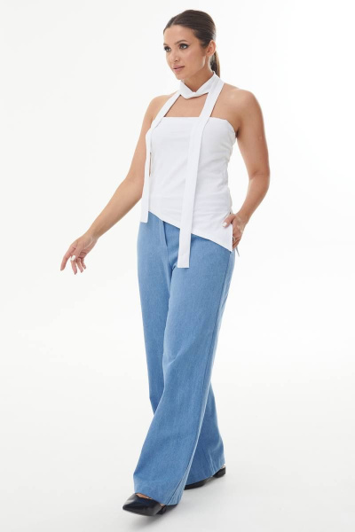 Джинсовые брюки палаццо темно-голубые AURA otd 4103 темно-голубой - фото 1