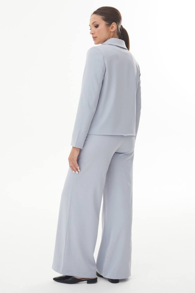 Деловая двойка из хлопка и рубашечным воротником, палаццо AURA otd 9179 светло-серый - фото 3