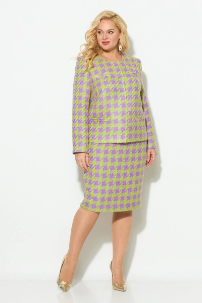 Жакет, юбка Koketka i K 1069 лаванда+салатовый - фото 1