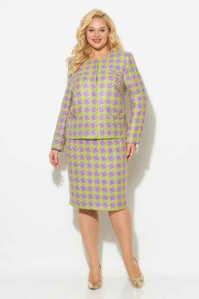 Жакет, юбка Koketka i K 1069 лаванда+салатовый - фото 4