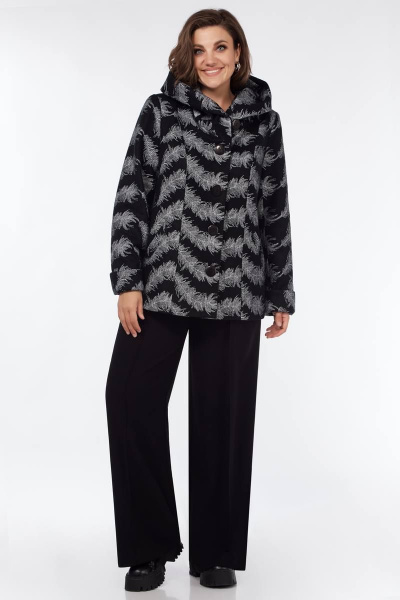 Демисезонная куртка с капюшоном и рельефными швами Магия Стиля М-2486У перья - фото 1