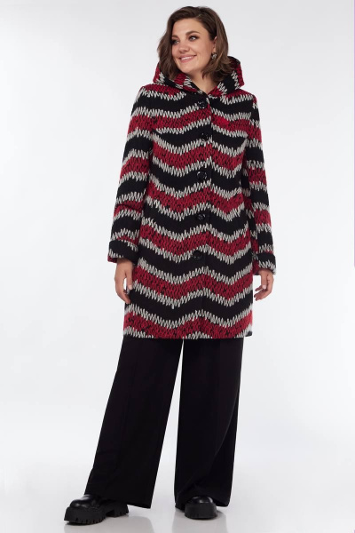 Куртка демисезонная с нагрудными вытачками и капюшоном Магия Стиля М-2509 зигзаг - фото 1