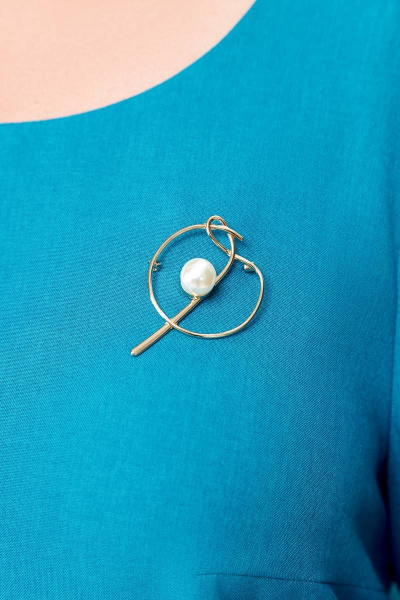 Бирюзовое платье из мягкой вискозы с разрезами и карманами Swallow 680.1 темно-бирюзовый - фото 12