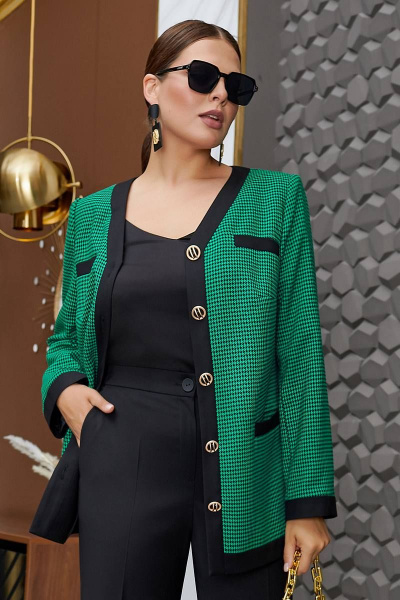 Брюки и жакет с контрастной отделкой из текстиля Lissana 4793 - фото 4