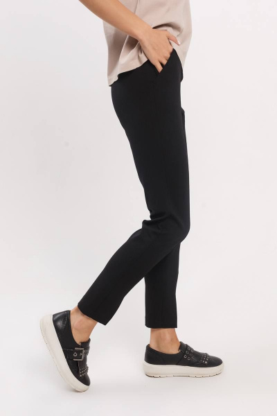 Классические укороченные брюки из трикотажа с разрезами Madech 21183 черный - фото 7