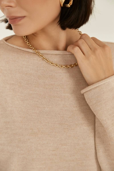 Длинное шерстяное платье прямого силуэта Romgil РВ0002-ШЕ5 светлый_опаловый - фото 5