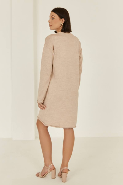 Длинное шерстяное платье прямого силуэта Romgil РВ0002-ШЕ5 светлый_опаловый - фото 2