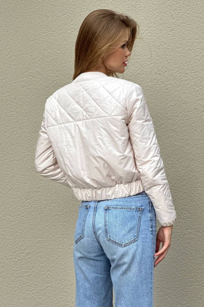 Утепленная плащевая куртка-бомбер с карманами Allma Sc-02 молочный - фото 3