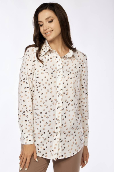 Блуза женская классическая с воротом-стойкой и длинным рукавом Fita 20301 - фото 10