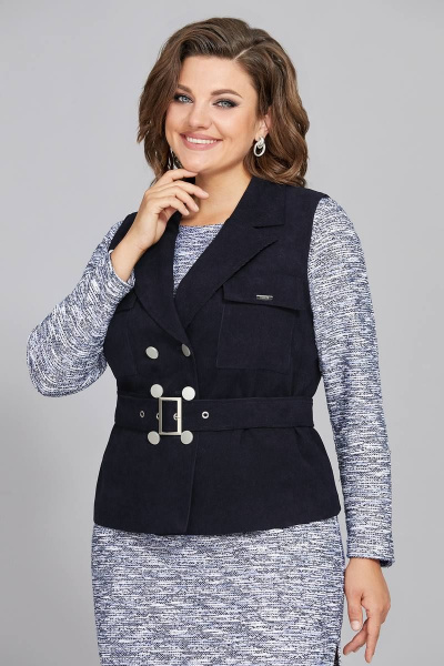 Платье из трикотажа с вытачками и жилет из штрукса Mira Fashion 5328 - фото 2