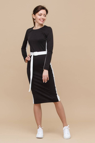 Платье трикотажное на каждый день, приталенное, демисезон Domna 5524 - фото 1