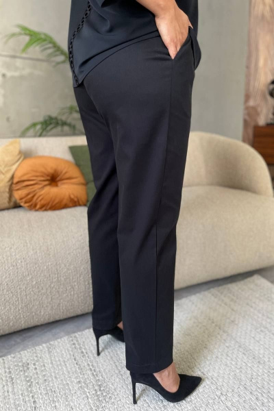 Джинсовые брючки со зауженным низом и накладными карманами Rumoda 2071 черный - фото 6