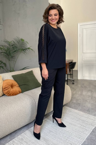 Джинсовые брючки со зауженным низом и накладными карманами Rumoda 2071 черный - фото 3