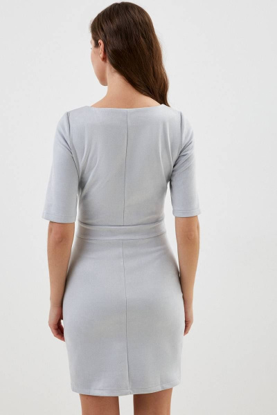 Платье мини из вискозы и трикотажа с разрезом и эффектным вырезом Patriciа NY15382 серый - фото 3