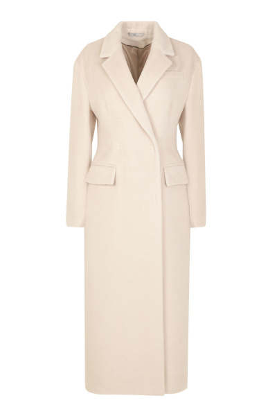 Пальто женское демисезонное белое из пальтовой ткани Elema 1-09-164 молоко - фото 1