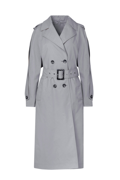 Стильный плащ из плащёвой ткани с капюшоном для повседневной носки Elema 2-12545-1-170 серый - фото 1