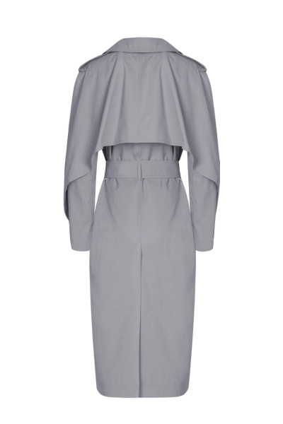 Стильный плащ из плащёвой ткани с капюшоном для повседневной носки Elema 2-12545-1-170 серый - фото 3