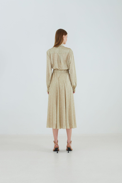 Юбка бежевая в демисезон стиль на каждый день Elema 4К-10985-1-164 принт_песочный - фото 3