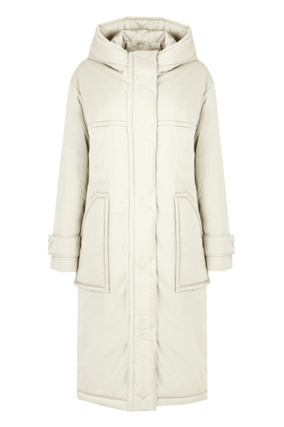 Пальто белое демисезонное из плащёвой ткани Elema 5-13036-1-170 молоко - фото 1