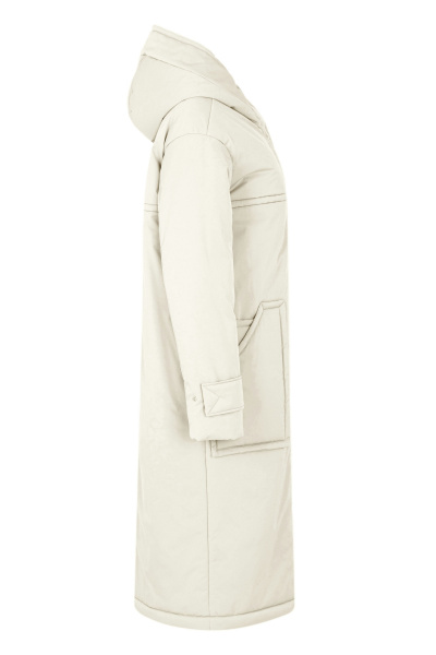 Пальто белое демисезонное из плащёвой ткани Elema 5-13036-1-170 молоко - фото 2