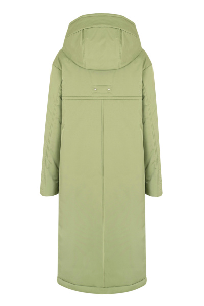 Зеленое пальто из плащёвой ткани с капюшоном и классическим силуэтом Elema 5-13036-1-170 полынь - фото 3