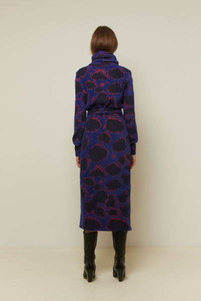 Платье мультиколор в стиле casual из текстиля Elema 5К-13132-1-164 принт_синий - фото 4