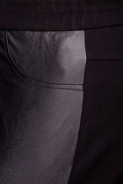 Брюки прямые с эко-кожей и трикотажем для повседневного стиля Camelia 2257 1 - фото 6