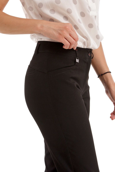 Классические женские брюки с стрелками и высоким поясом IUKONA Б454 черный - фото 6