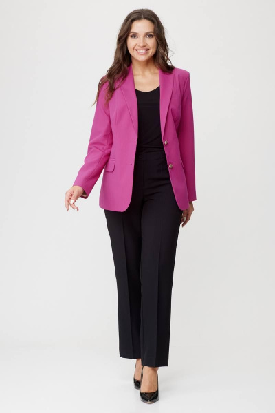 Длинный женский жакет удлиненного фасона на пуговицах БелЭльСтиль 205_80_22 барби - фото 4