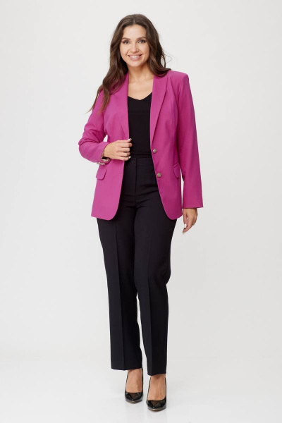 Длинный женский жакет удлиненного фасона на пуговицах БелЭльСтиль 205_80_22 барби - фото 3