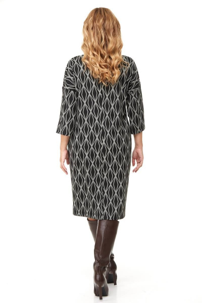 Классическое женское платье из трикотажа за колено Anastasia 1015 черный - фото 8