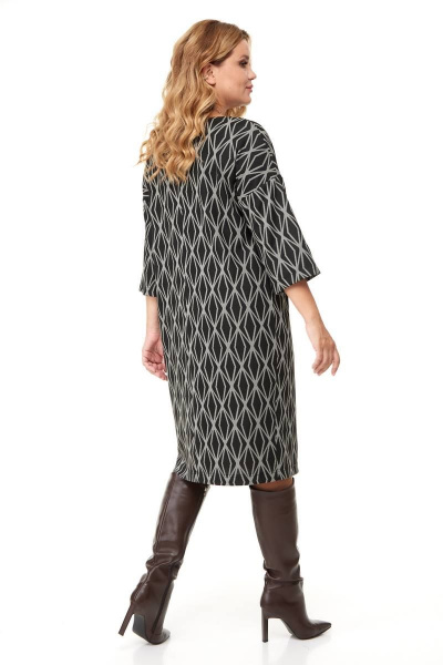 Классическое женское платье из трикотажа за колено Anastasia 1015 черный - фото 7