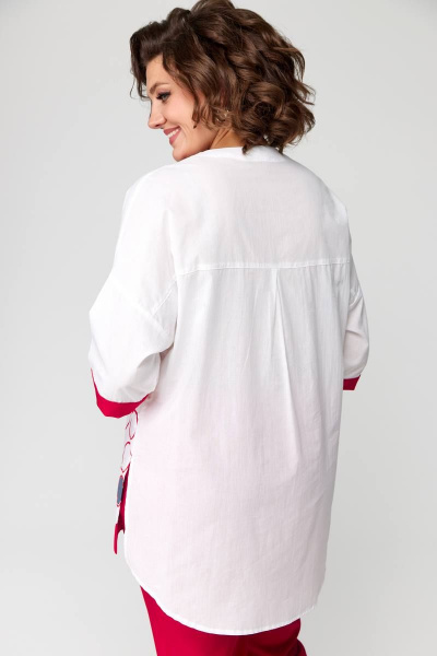 Легкий женский летний комплект блуза и юбка с печатью Solomeya Lux 931 красный - фото 8