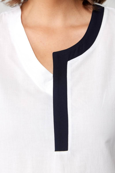 Базовый женский летний комплект блуза и брюки с печатью Solomeya Lux 931 синий - фото 8