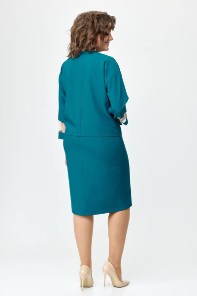 Элегантный костюм блуза и юбка с отделочной цепочкой Solomeya Lux 949 бутылка - фото 2